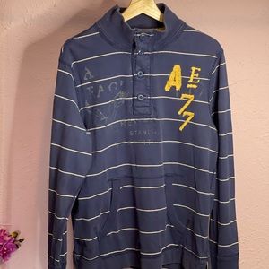 American eagle large navy blue white yellow